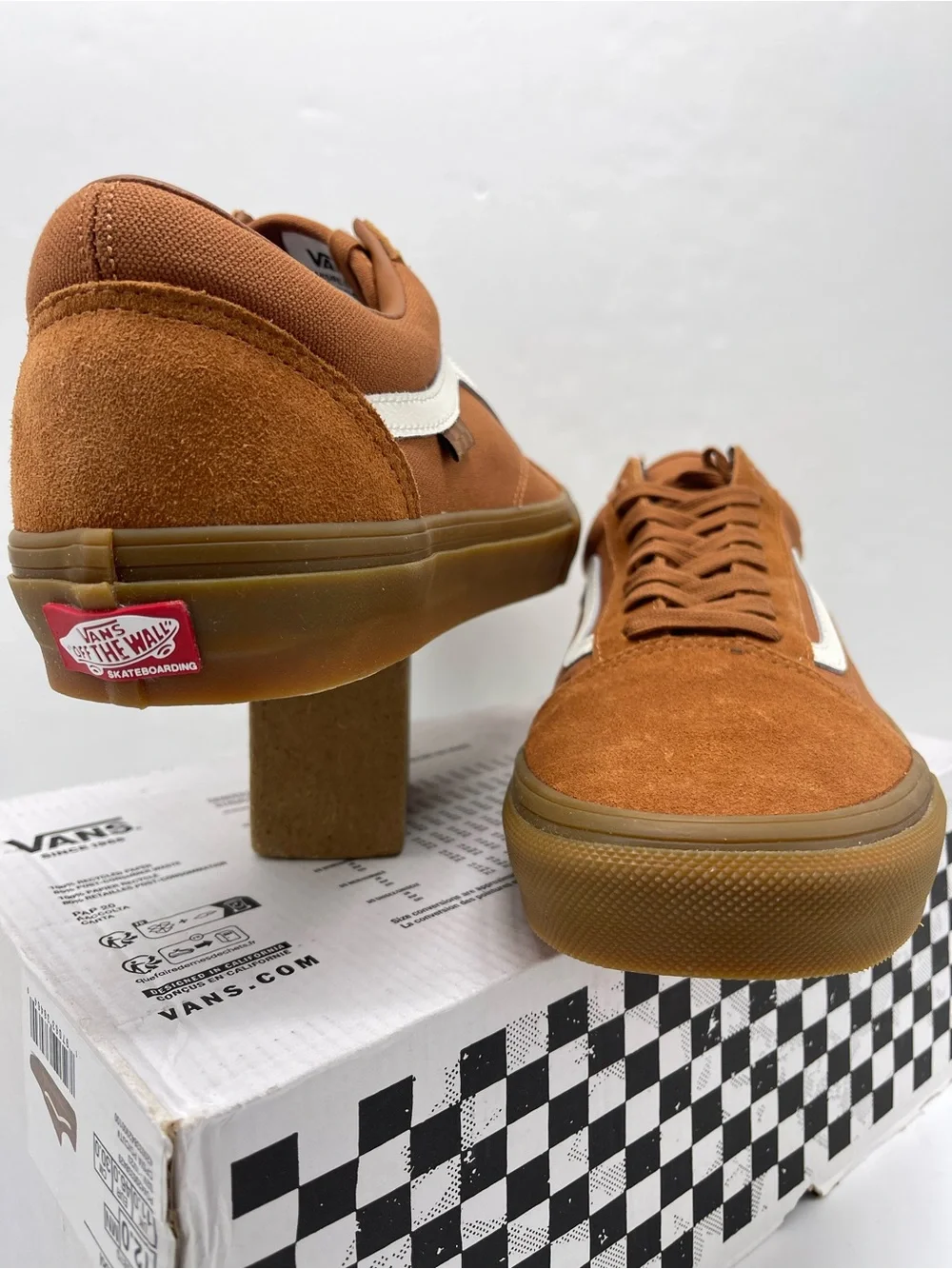 Vans Brown Suede & Canvas Low Top Sneakers with White Stripe